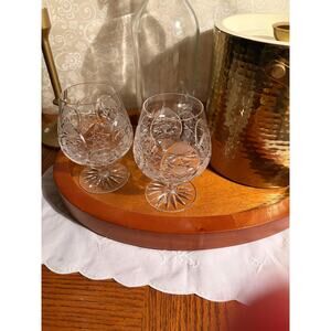 Set of 2 Vintage Crystal Brandy Snifters- Large Cognac Glasses